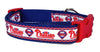 Phillies dog collar handmade adjustable buckle baseball 1"or 5/8" wide or leash Petcollarshandmade