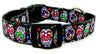 Sugar Skulls dog collar handmade adjustable buckle collar 5/8" wide or leash Petcollarshandmade