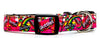 Skittles dog collar handmade adjustable buckle collar 5/8" wide or leash pink Petcollarshandmade