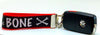 Bad To The Bone  Key Fob Wristlet Keychain 1"wide Zipper pull Camera strap Petcollarshandmade