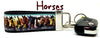 Horses Key Fob Wristlet Keychain 1 1/4"wide Zipper pull Camera strap - Petcollarshandmades