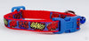 Super Hero cat or small dog collar 1/2" wide adjustable handmade bell or leash Petcollarshandmade