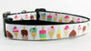 Ice Cream dog collar handmade adjustable buckle collar 1"wide or leash - Petcollarshandmades