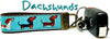 Dachshunds Key Fob Wristlet Keychain 1"wide Zipper pull Camera strap handmade - Petcollarshandmades