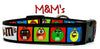 M & M's candy dog collar handmade adjustable buckle  1" or 5/8" wide or leash Petcollarshandmade