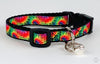 Rainbow Tie Dye cat or small dog collar 1/2" wide adjustable with bell or leash Petcollarshandmade