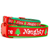 Naughty or Nice Christmas dog collar handmade adjustable buckle 1" or 1/2"wide Petcollarshandmade