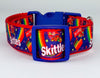 Skittles dog collar Handmade adjustable buckle collar 1" or 5/8" wide or leash Petcollarshandmade
