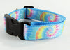 Tie Dye dog collar handmade adjustable buckle collar 1" wide or leash Petcollarshandmade