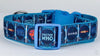Doctor Who dog collar handmade adjustable buckle collar 1" wide or leash fabric Petcollarshandmade
