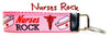 Nurses Rock Key Fob Wristlet Keychain 1"wide Zipper pull Camera strap handmade - Petcollarshandmades