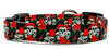 Skulls dog collar handmade adjustable buckle collar 5/8" wide or leash Petcollarshandmade
