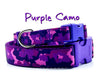 Purple Camo dog collar handmade adjustable buckle collar 5/8" wide or leash Petcollarshandmade