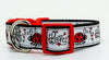 Ladybug dog collar handmade adjustable buckle 1" wide or leash Love Petcollarshandmade
