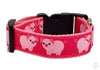Piggies dog collar handmade adjustable buckle collar 1" wide leash fabric $6 - Petcollarshandmades