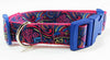 Paisley dog collar handmade adjustable buckle collar 1"wide or leash pink blue - Petcollarshandmades