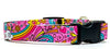Flowers/Rainbow dog collar handmade adjustable buckle collar 5/8" wide narrow Petcollarshandmade