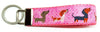 Dachshund Key Fob Wristlet Keychain 1"wide Zipper pull Camera strap handmade - Petcollarshandmades