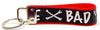 Bad To The Bone  Key Fob Wristlet Keychain 1"wide Zipper pull Camera strap Petcollarshandmade