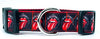 Rolling Stones dog collar Handmade adjustable buckle collar 1"wide or leash Rock Petcollarshandmade
