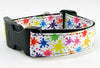Splatter Paint dog collar handmade adjustable buckle collar 1" wide or leash - Petcollarshandmades