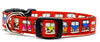 VW Bus dog collar handmade adjustable buckle collar 5/8" wide or leash Red Petcollarshandmade