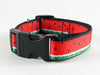 Watermelon dog collar handmade adjustable buckle collar 1" or 5/8"wide or leash Petcollarshandmade
