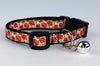 Poppies cat or small dog collar 1/2" wide adjustable handmade bell or leash Petcollarshandmade