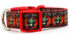 Day of the Dead dog collar handmade adjustable buckle collar 1" wide or leash - Petcollarshandmades
