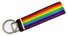 Rainbow Pride Key Fob Wristlet Keychain 1"wide Zipper pull Camera strap handmade - Petcollarshandmades