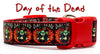Day of the Dead dog collar handmade adjustable buckle collar 1" wide or leash - Petcollarshandmades
