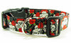 Skulls dog collar Handmade adjustable buckle collar 1" wide or leash Petcollarshandmade