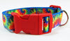 Rainbow Tie Dye dog collar handmade adjustable buckle 1" or 5/8" wide or leash Petcollarshandmade