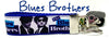 Blues Brothers Key Fob Wristlet Keychain 1"wide Zipper pull Camera strap - Petcollarshandmades