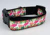 Pink Flamingo dog collar Handmade adjustable buckle collar 1" wide or leash $6 - Petcollarshandmades