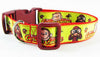 Curious George dog collar Handmade adjustable buckle collar 1"wide or leash - Petcollarshandmades