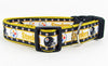 Steelers dog collar handmade adjustable buckle football 1" or 5/8" wide or leash Petcollarshandmade