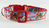 Skittles dog collar Handmade adjustable buckle collar 1" or 5/8" wide or leash Petcollarshandmade