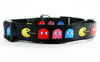 Pacman dog collar handmade adjustable buckle collar 1" or 5/8" wide or leash Petcollarshandmade