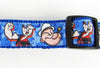 Popeye dog collar handmade, adjustable, buckle collar, 1" wide, blue or leash Petcollarshandmade