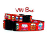 VW Bus dog collar handmade  adjustable buckle collar 1" or 5/8" wide or leash Petcollarshandmade