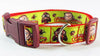 Curious George dog collar Handmade adjustable buckle collar 1"wide or leash - Petcollarshandmades