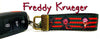 Freddy Krueger Key Fob Wristlet Keychain 1"wide Zipper pull Camera strap horror Petcollarshandmade