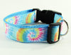 Tie Dye dog collar handmade adjustable buckle collar 1" wide or leash Petcollarshandmade