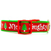 Naughty or Nice Christmas dog collar handmade adjustable buckle 1" or 1/2"wide Petcollarshandmade
