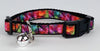 Kaleidoscope cat or small dog collar 1/2" wide adjustable handmade bell or leash Petcollarshandmade