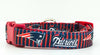 Patriots dog collar handmade adjustable buckle 5/8" wide or leash football Petcollarshandmade