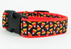 Halloween Candy Corn dog collar handmade adjustable buckle collar 1"wide or leash Petcollarshandmade