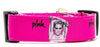 Pink dog collar Handmade adjustable buckle collar 1"wide or leash Pop Rock music Petcollarshandmade