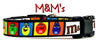 M & M's candy dog collar handmade adjustable buckle  1" or 5/8" wide or leash Petcollarshandmade